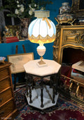 Antique hexagonal white marble top & brass base table