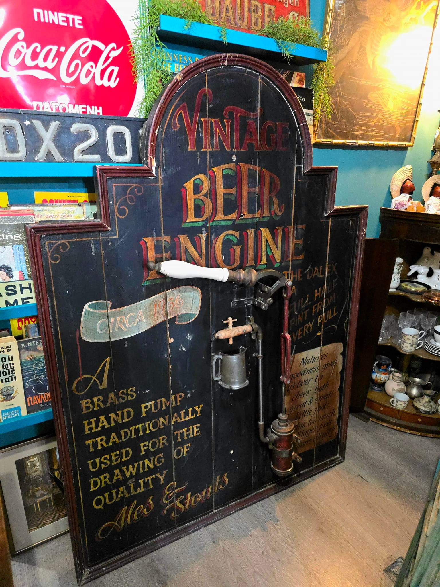 Vintage rare Ales & Stouts Beer Engine wooden sign