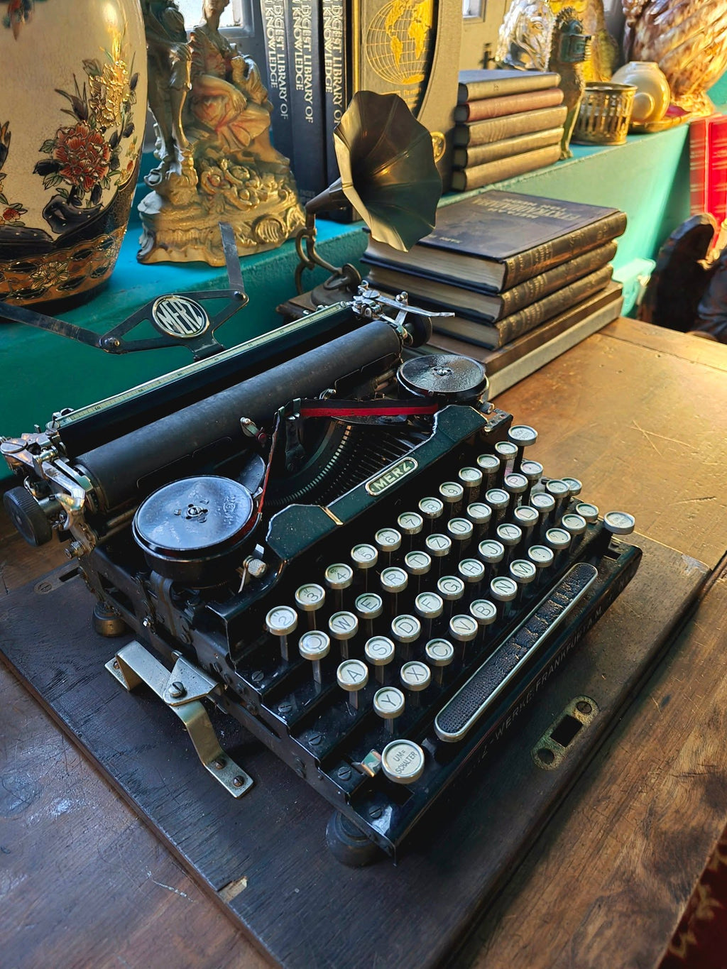 Antique rare 1920's Merz typewriter with case