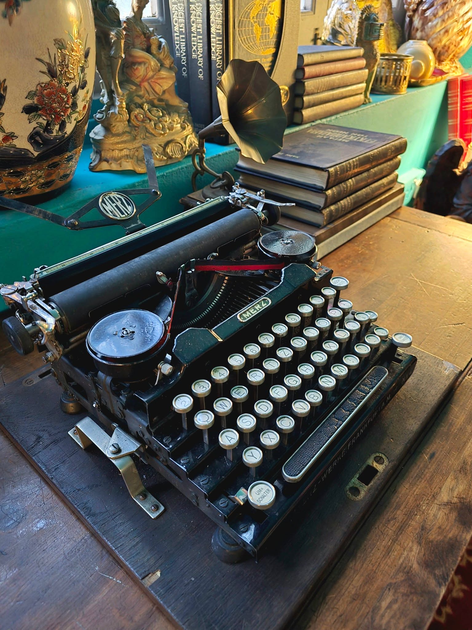 Antique rare 1920's Merz typewriter with case