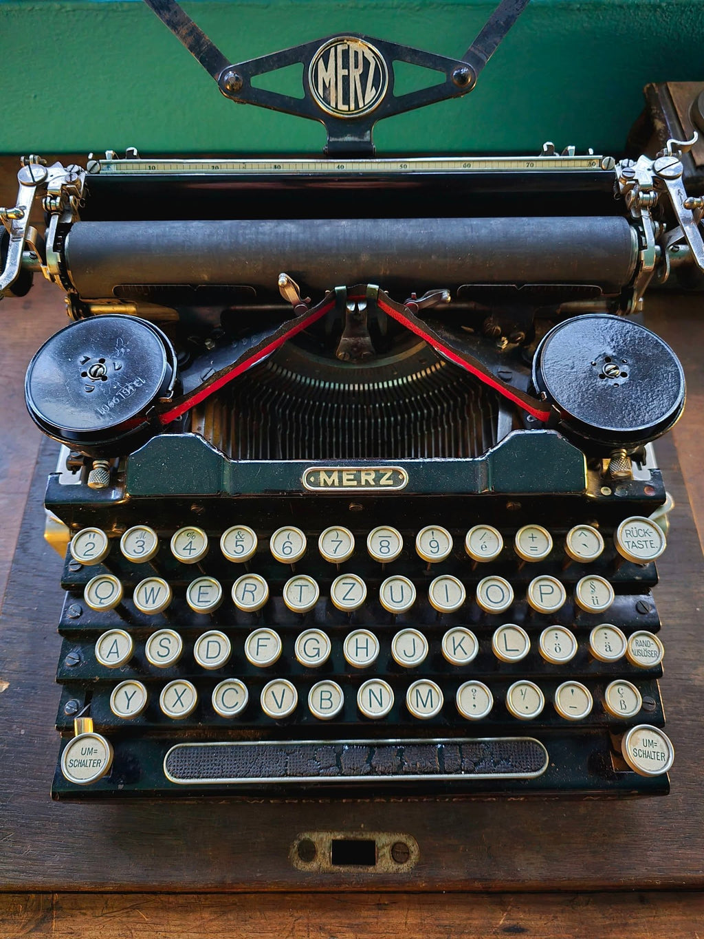 Antique rare 1920's Merz typewriter with case