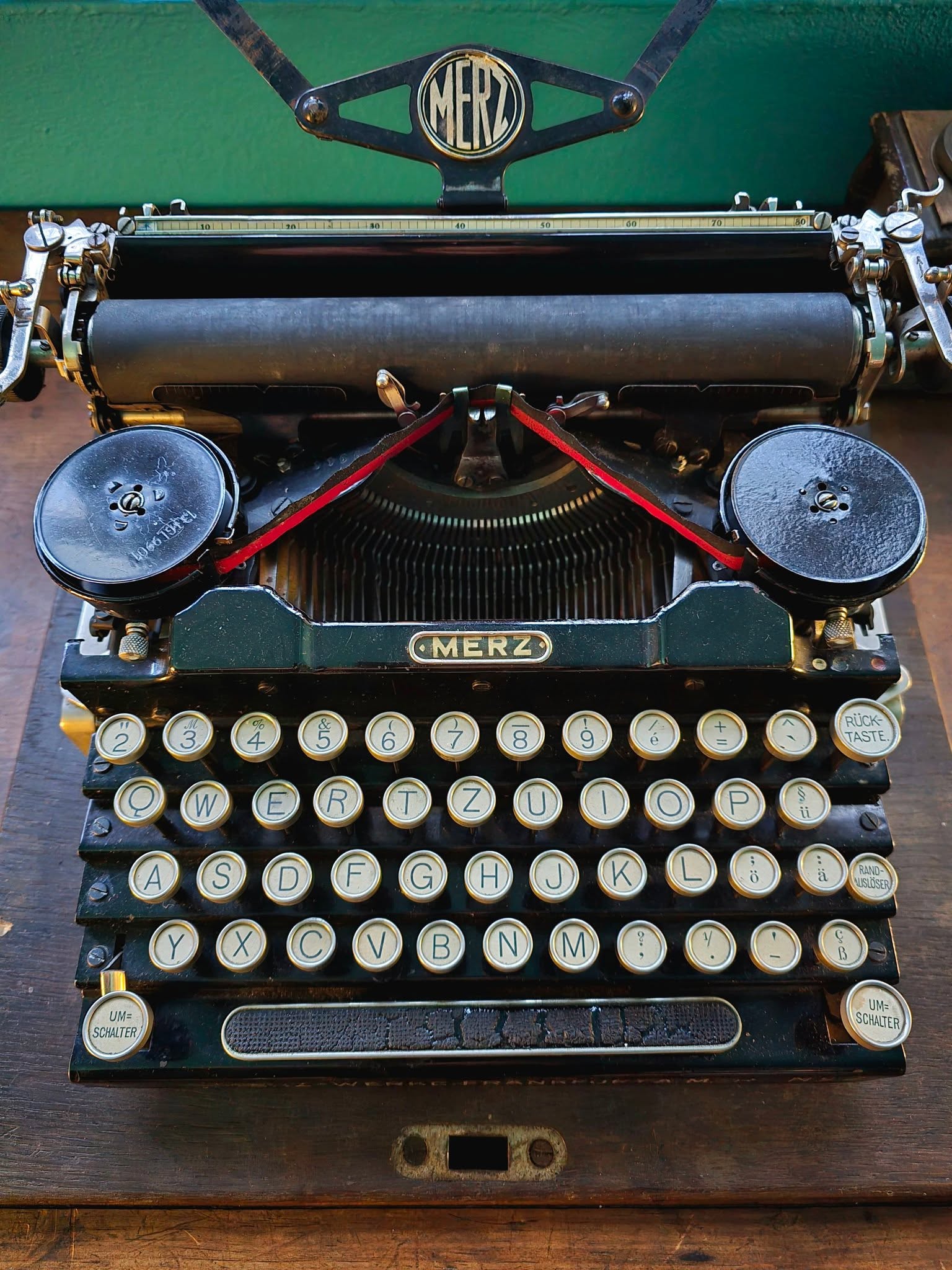 Antique rare 1920's Merz typewriter with case