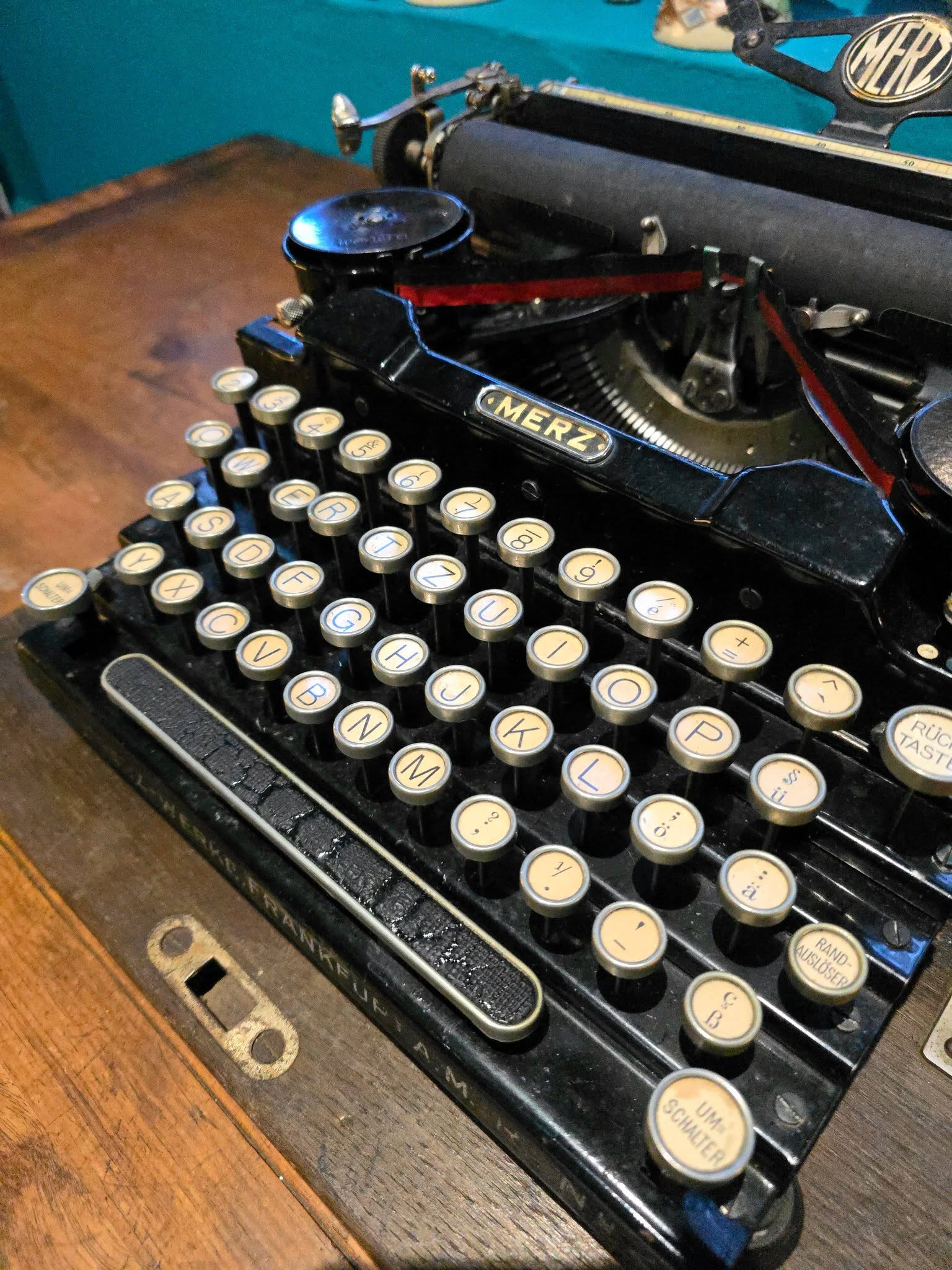 Antique rare 1920's Merz typewriter with case