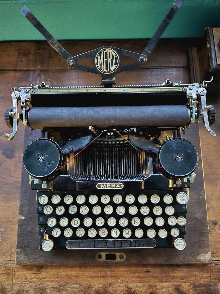 Antique rare 1920's Merz typewriter with case