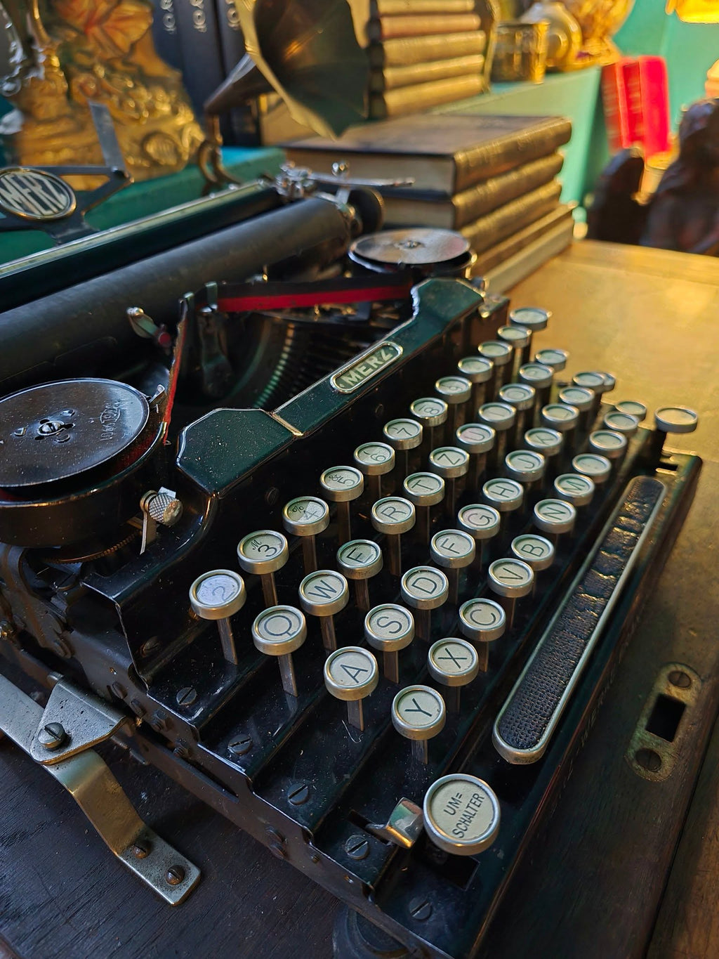 Antique rare 1920's Merz typewriter with case