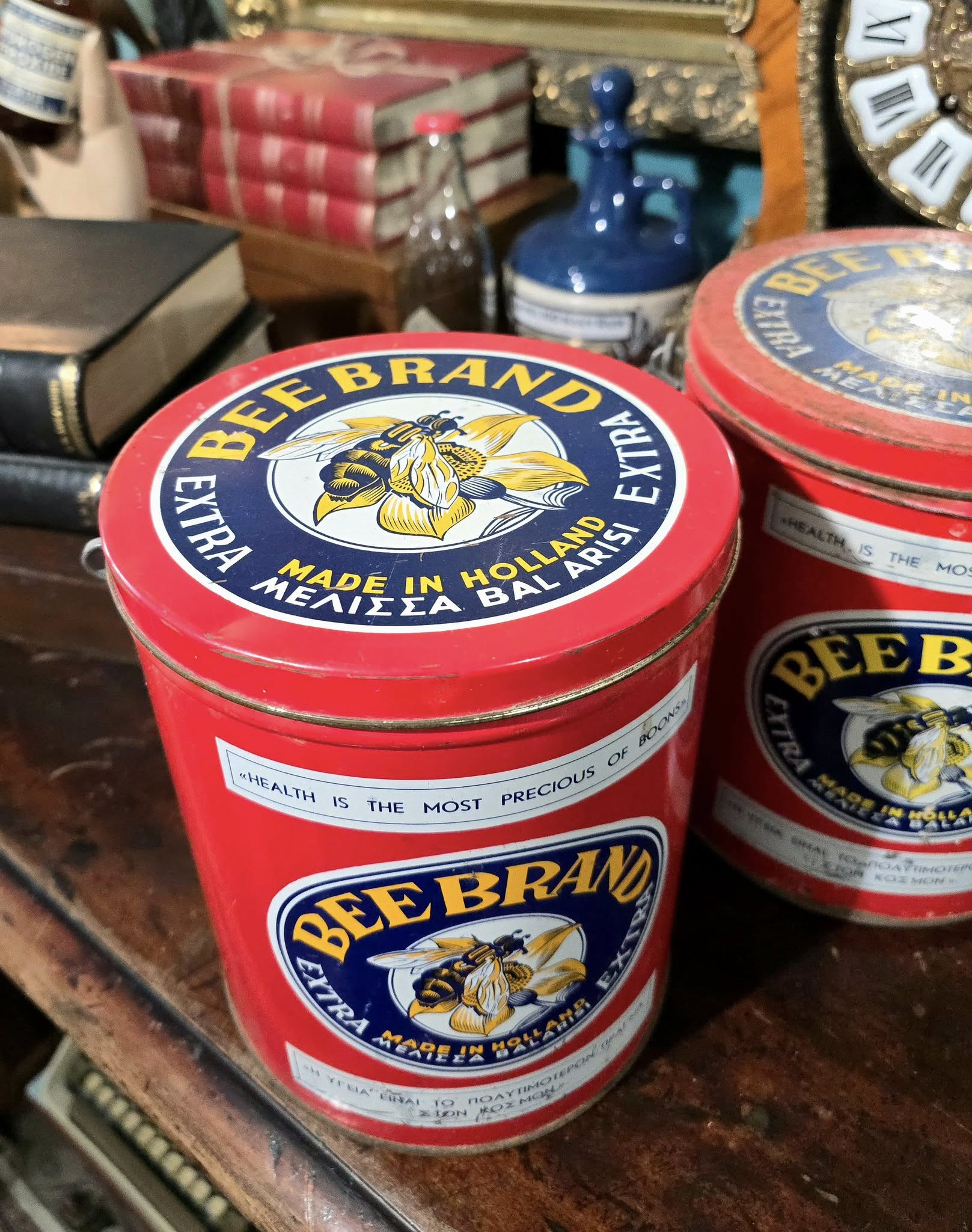 Vintage large Bee brand "Μέλισσα" tins
