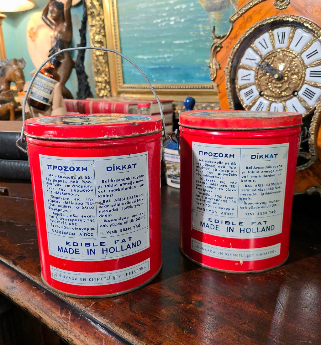 Vintage large Bee brand "Μέλισσα" tins