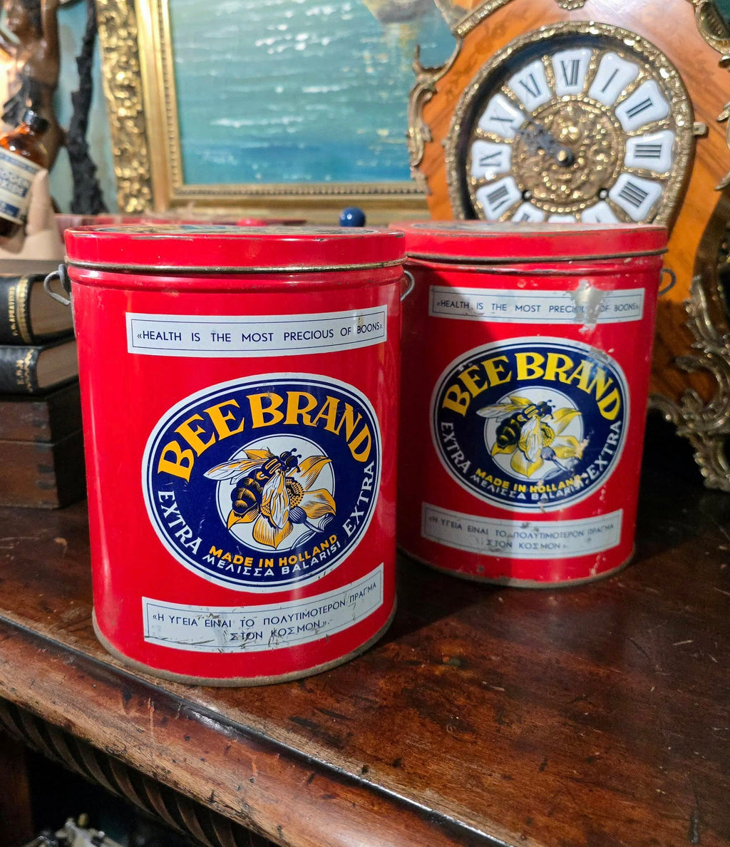 Vintage large Bee brand "Μέλισσα" tins