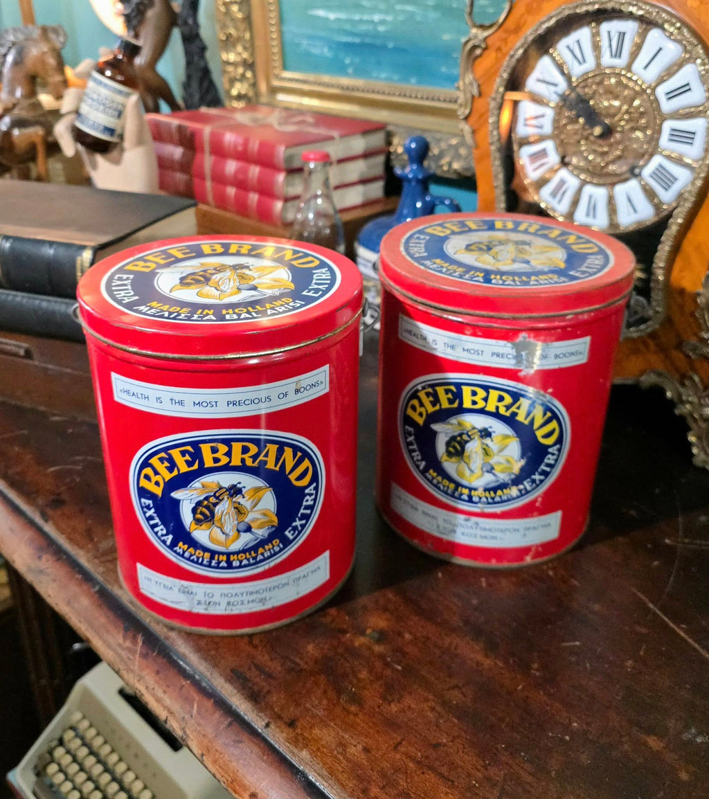 Vintage large Bee brand "Μέλισσα" tins