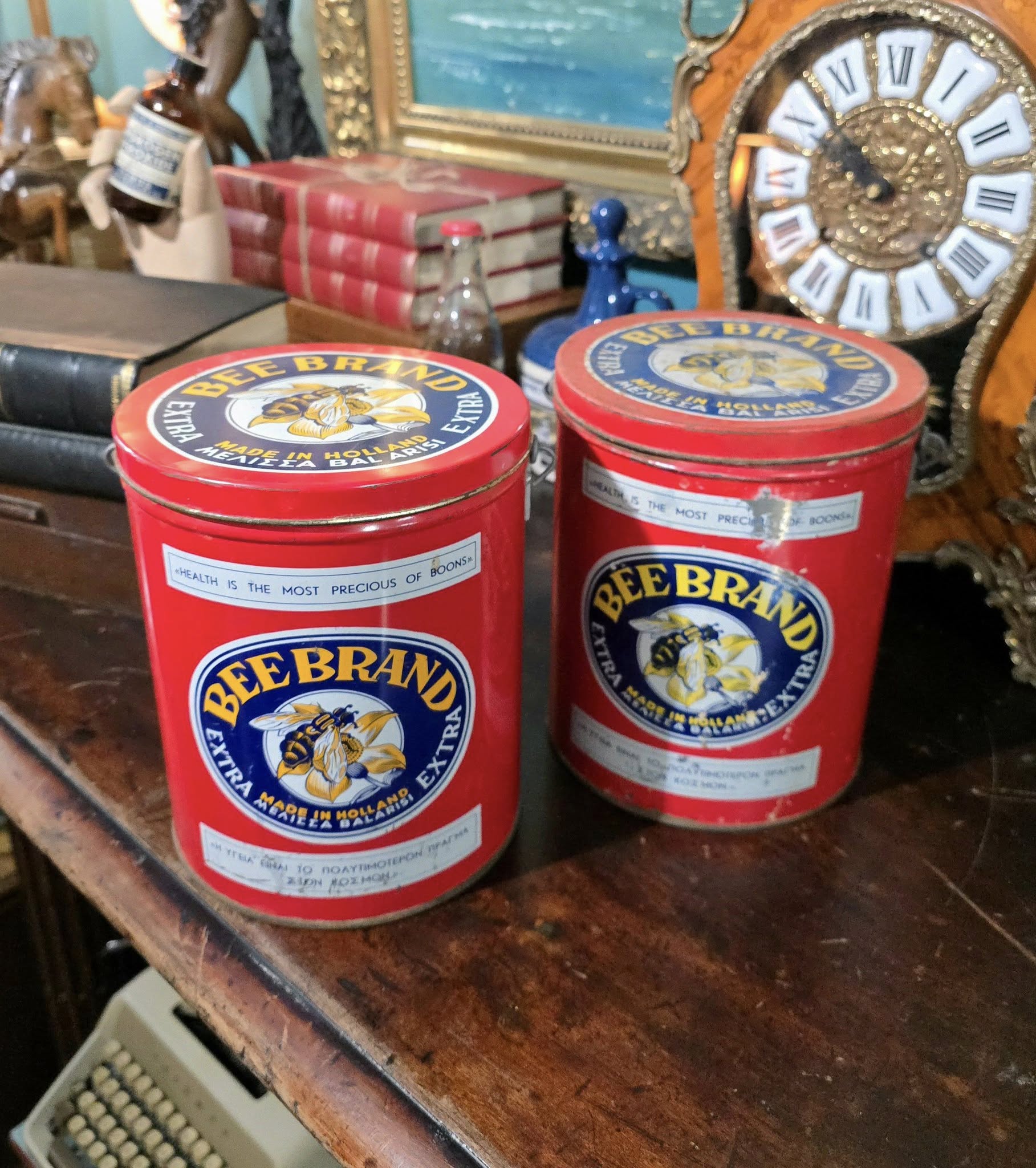 Vintage large Bee brand "Μέλισσα" tins