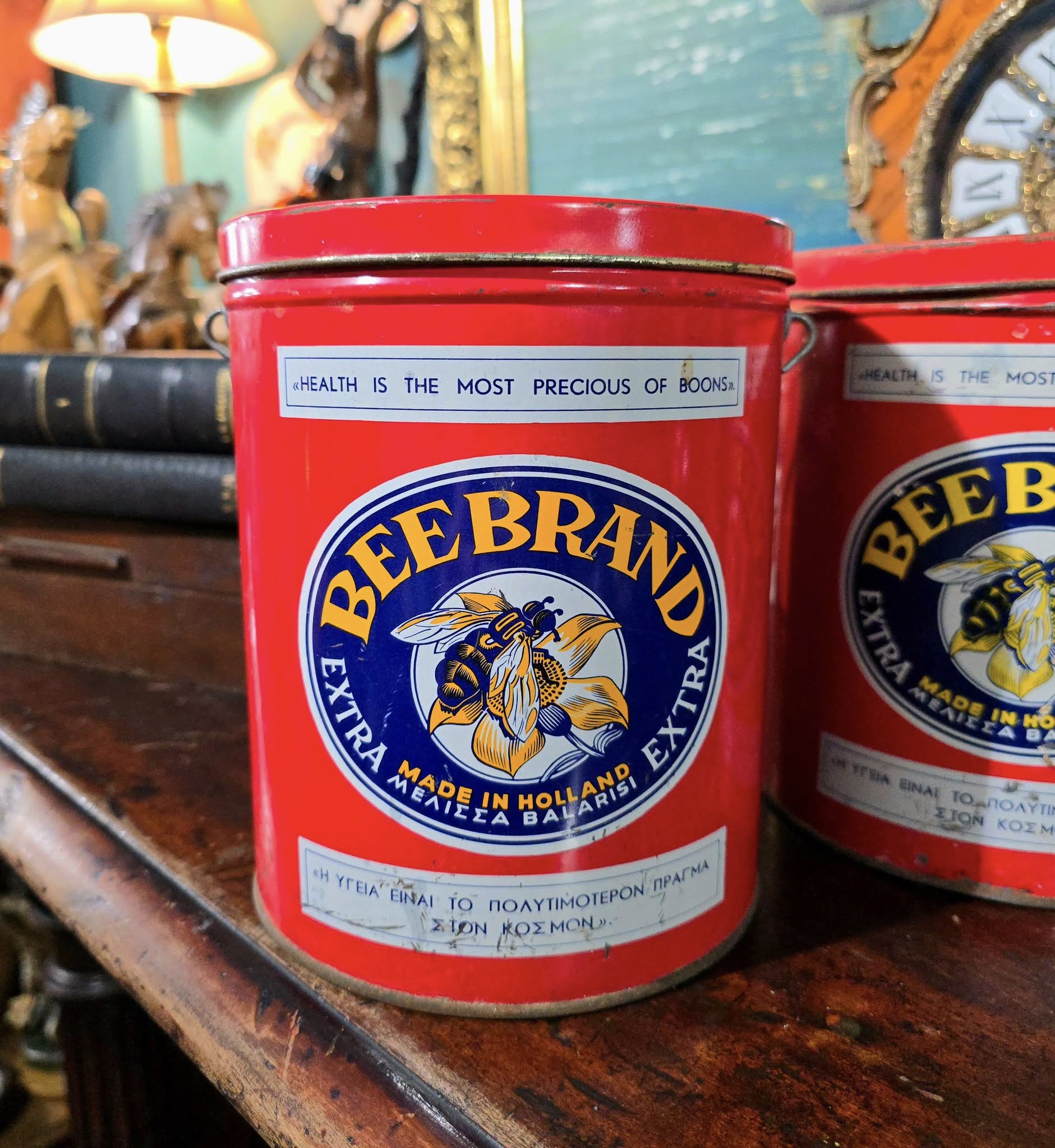 Vintage large Bee brand "Μέλισσα" tins