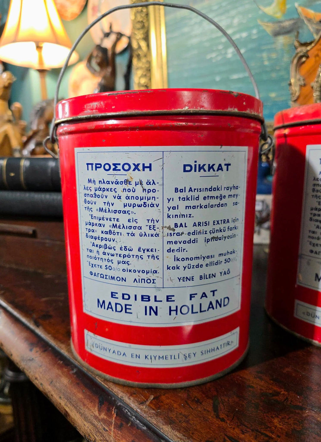 Vintage large Bee brand "Μέλισσα" tins