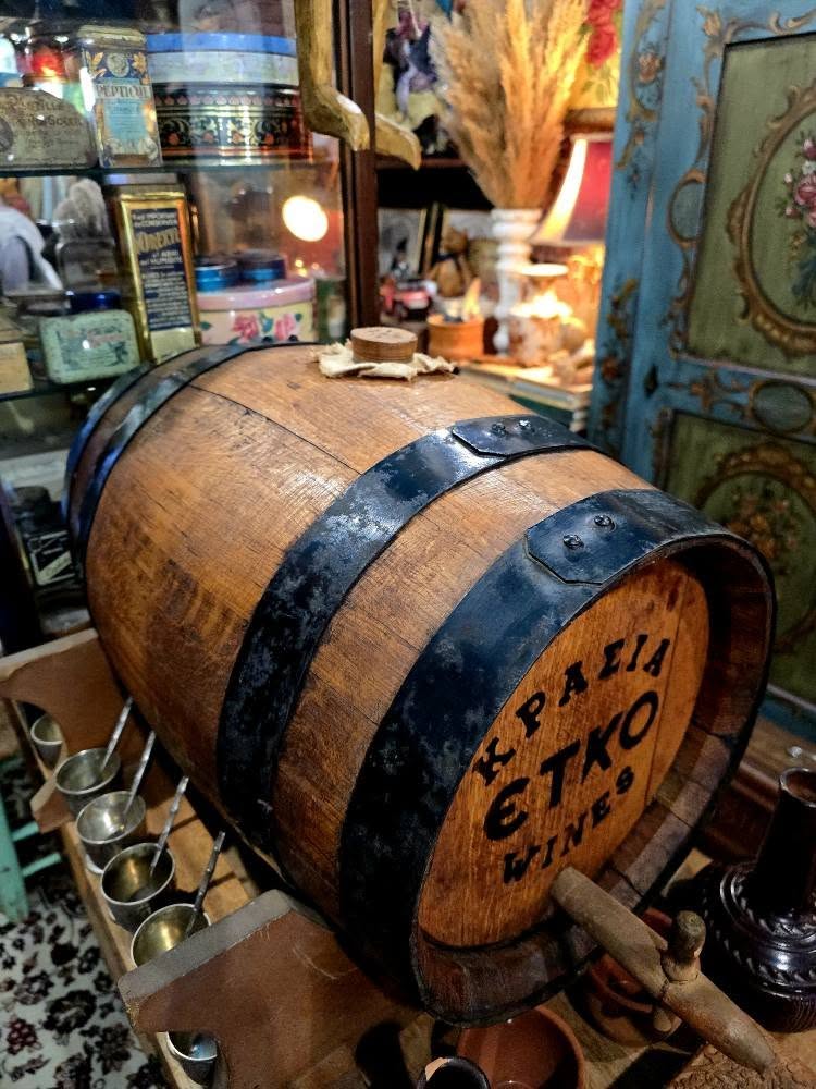 Vintage rare ΕΤΚΟ Κρασιά Wines wooden barrel