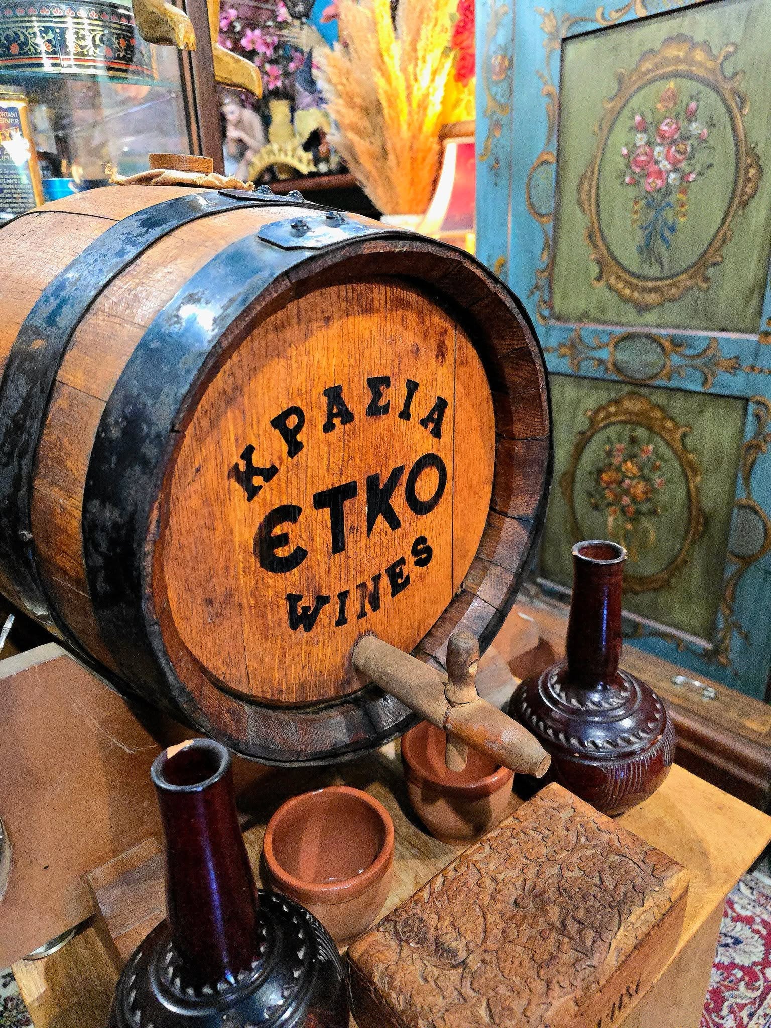 Vintage rare ΕΤΚΟ Κρασιά Wines wooden barrel