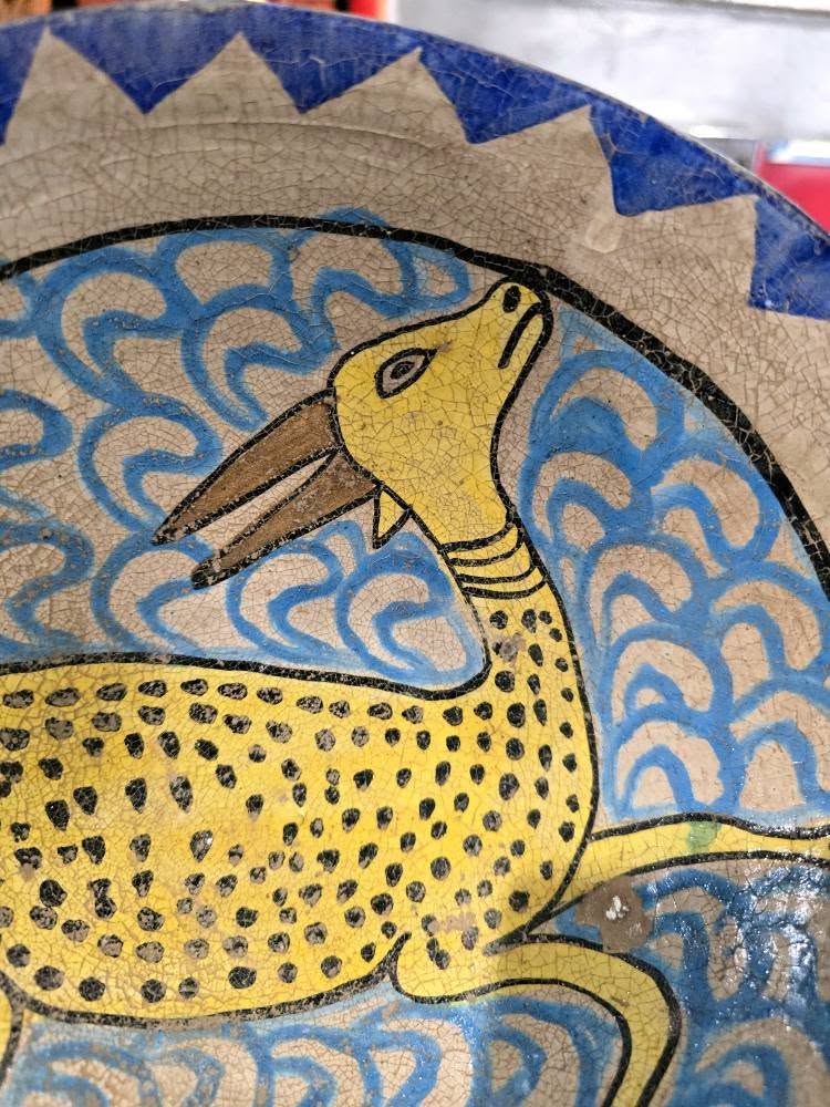 Antique Khorasan Glazed Ceramic Painted Bowl