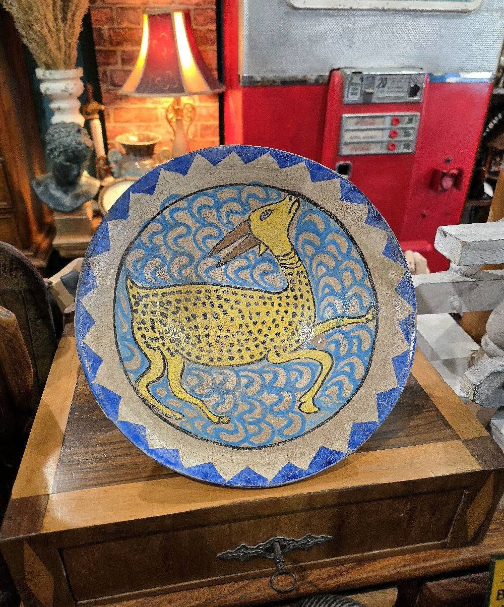 Antique Khorasan Glazed Ceramic Painted Bowl