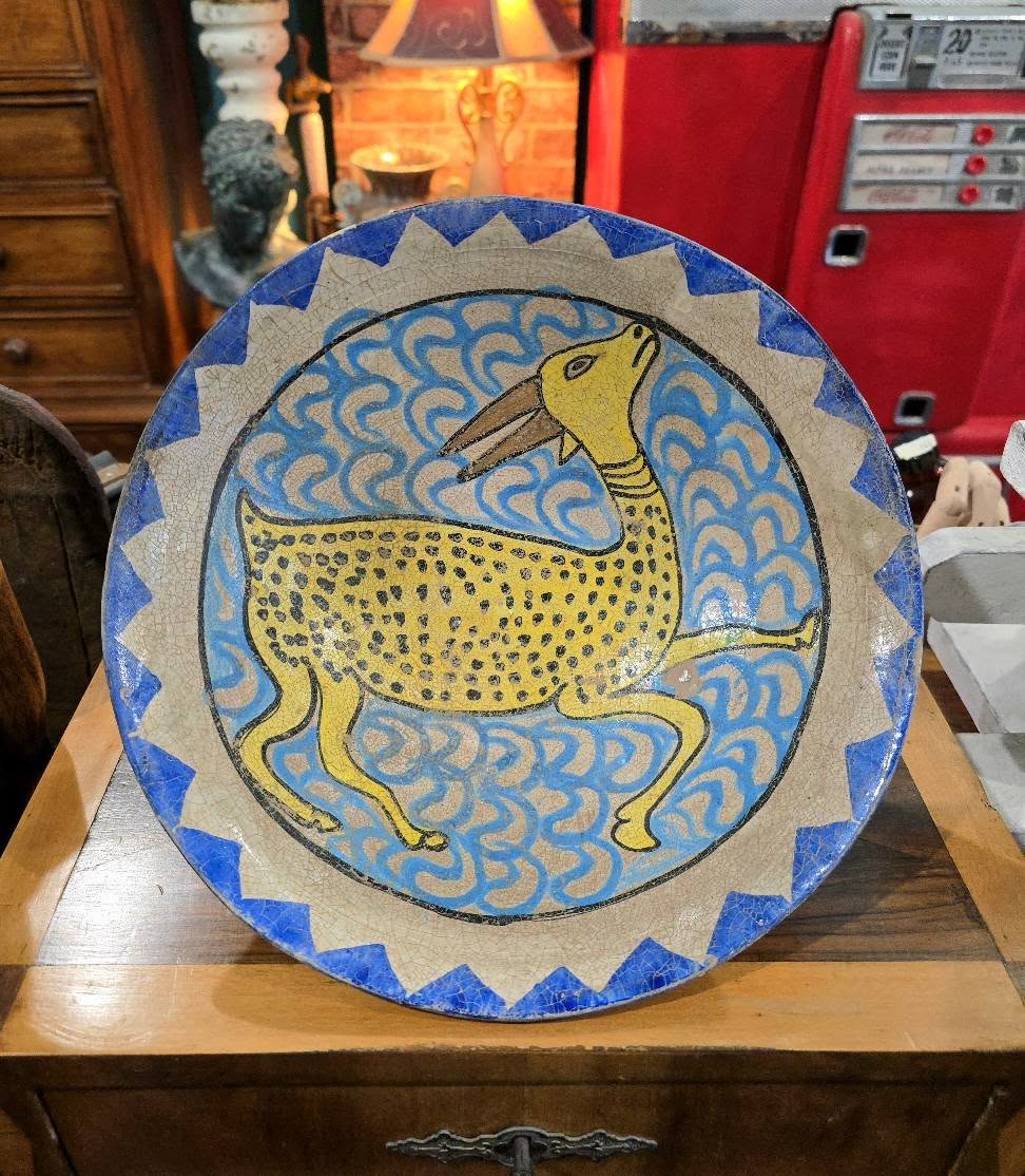 Antique Khorasan Glazed Ceramic Painted Bowl