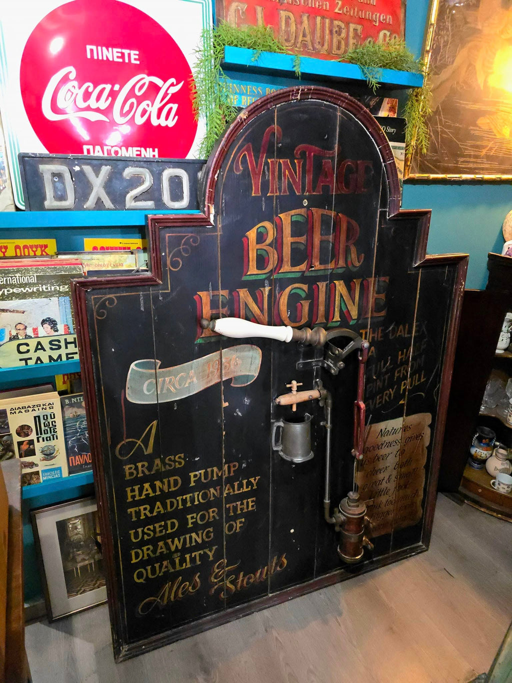 Vintage rare Ales & Stouts Beer Engine wooden sign