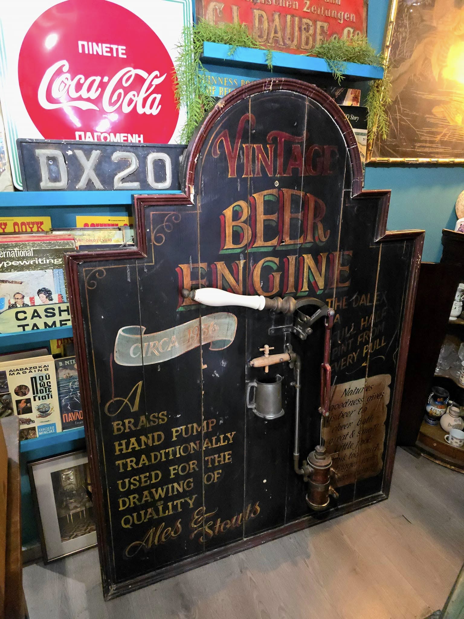 Vintage rare Ales & Stouts Beer Engine wooden sign