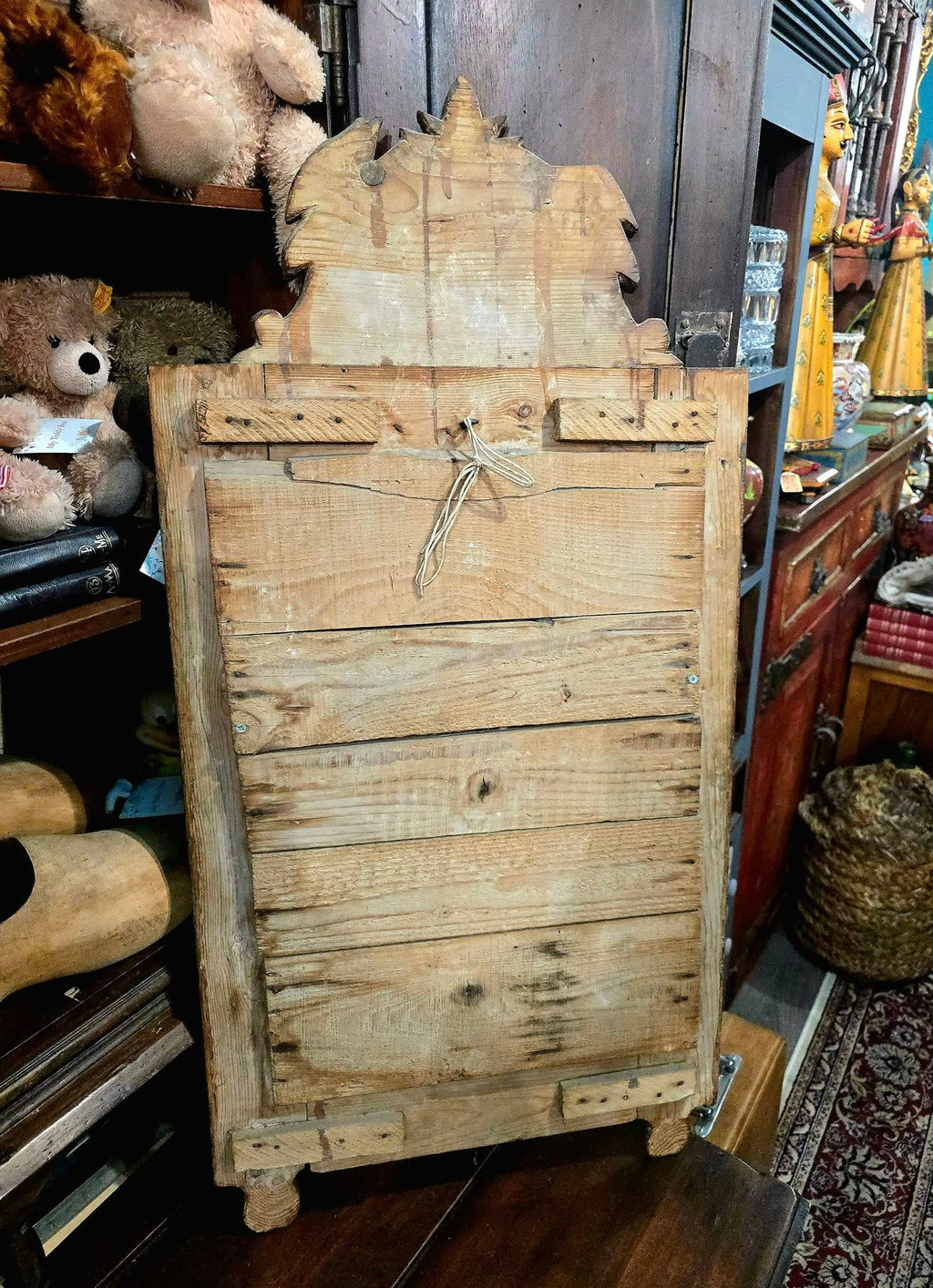 Antique hand carved wooden Cyprus mirror