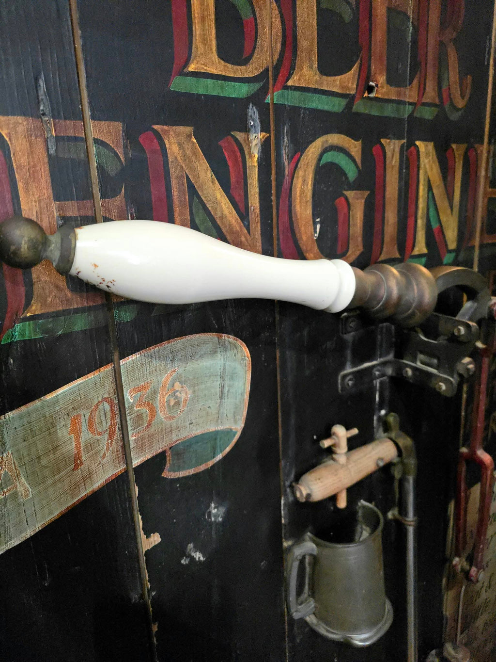 Vintage rare Ales & Stouts Beer Engine wooden sign