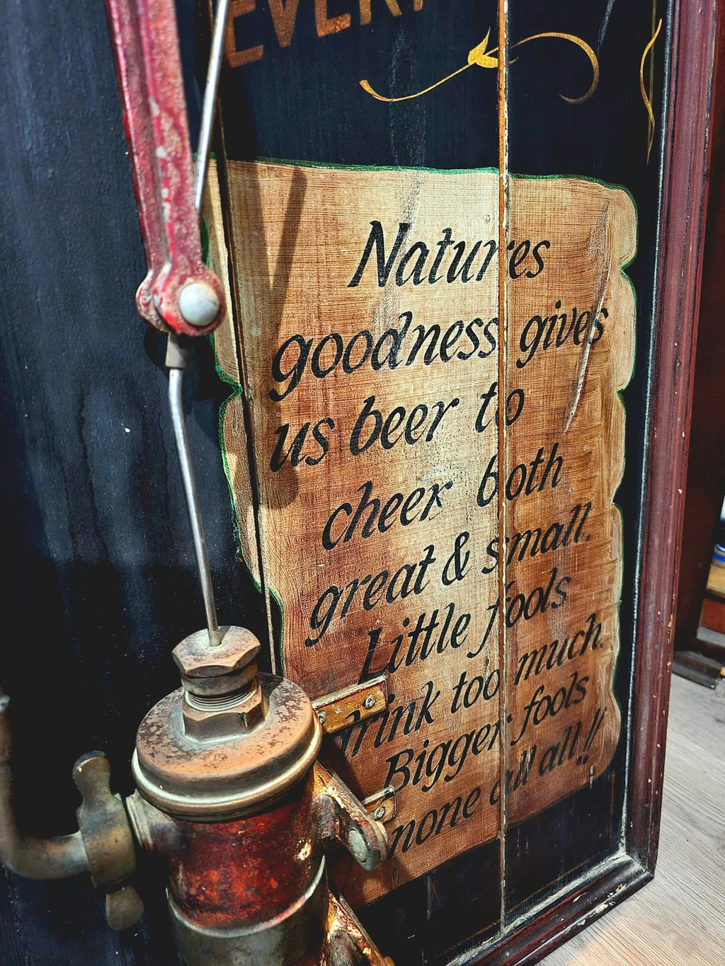 Vintage rare Ales & Stouts Beer Engine wooden sign