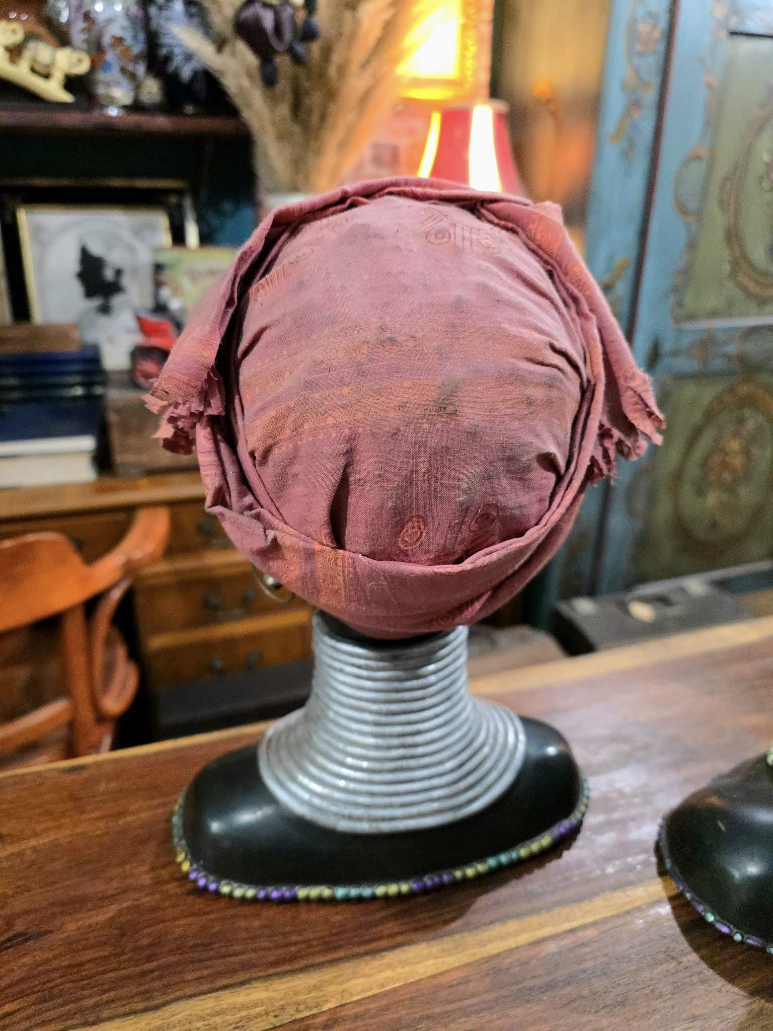 Vintage African Tribal Woman Head Statues