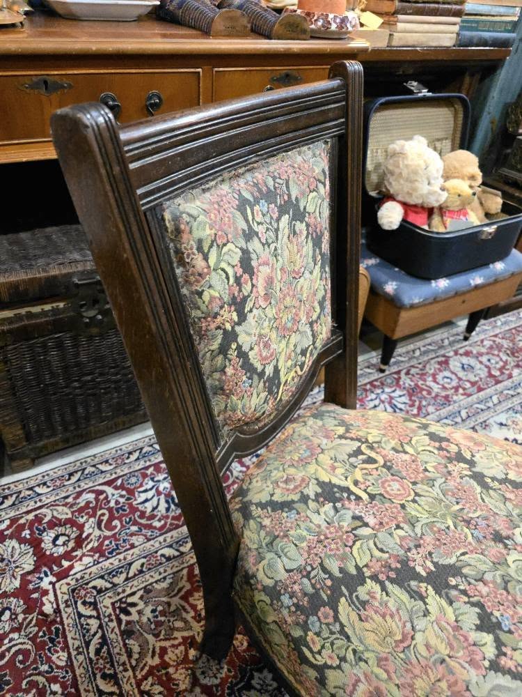 Antique Carved Walnut Nursery Side Chair