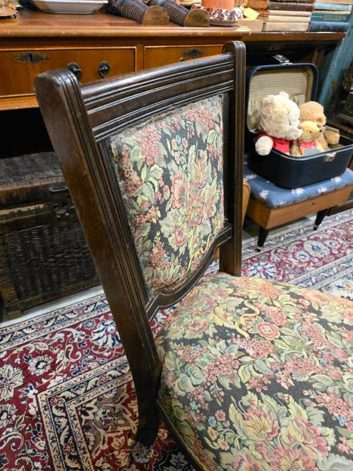 Antique Carved Walnut Nursery Side Chair
