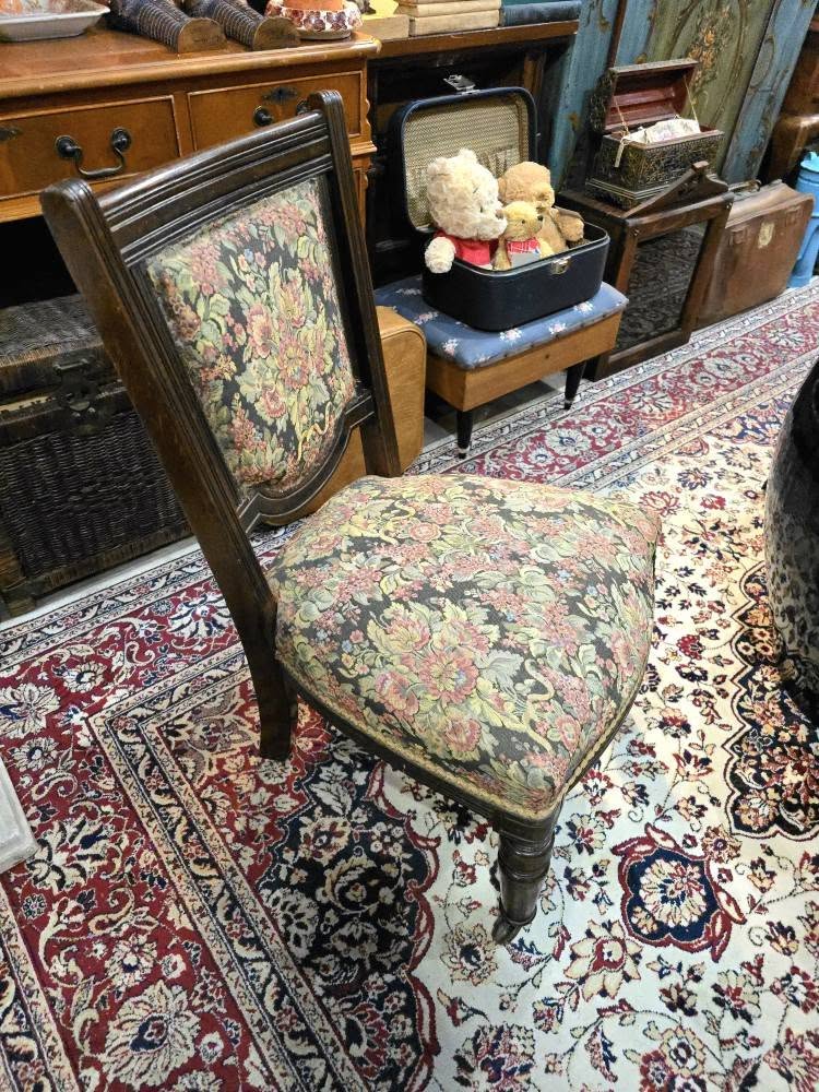 Antique Carved Walnut Nursery Side Chair