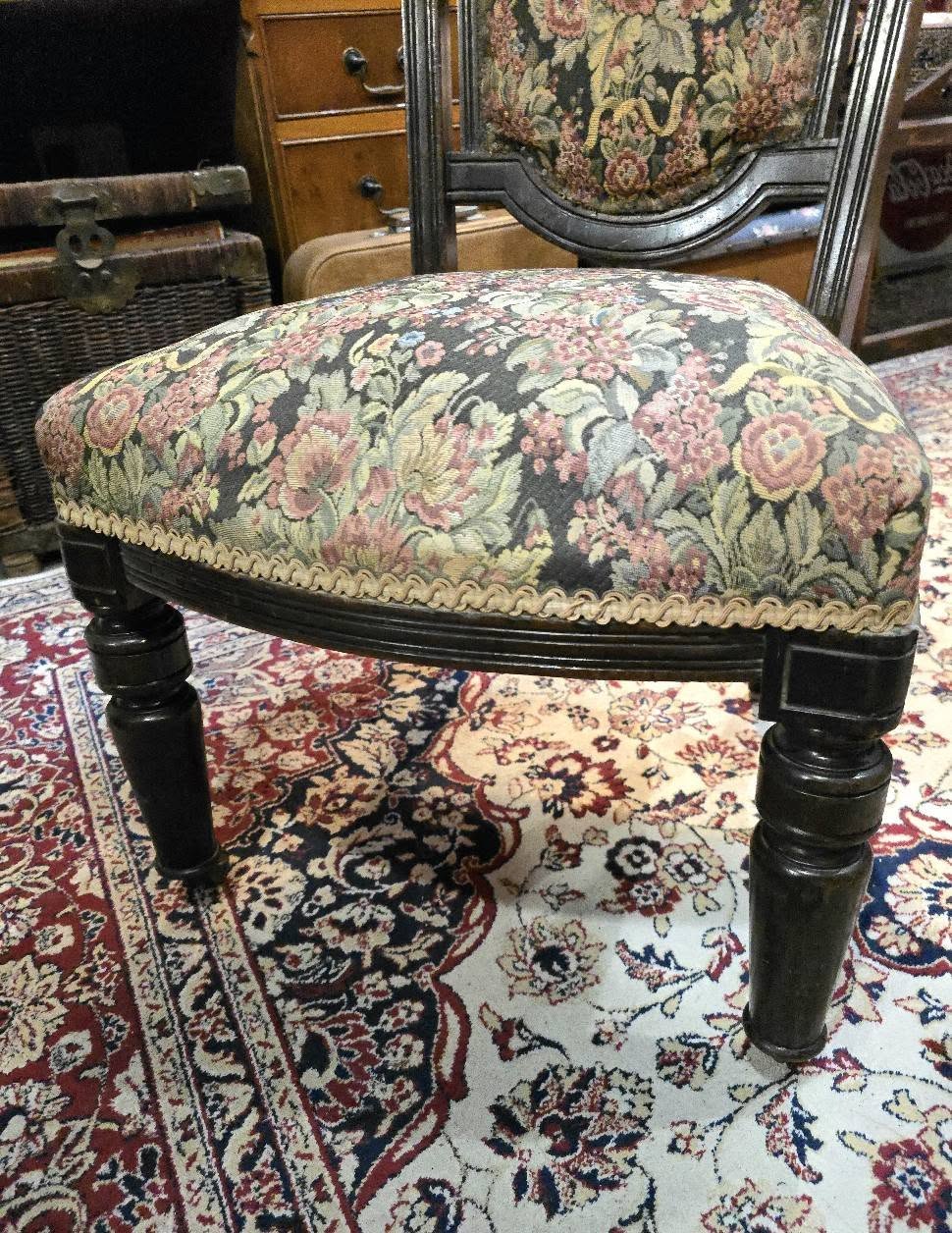 Antique Carved Walnut Nursery Side Chair
