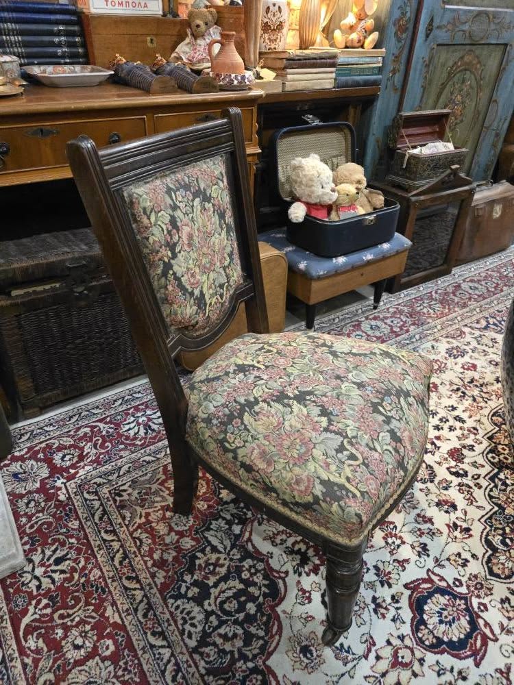 Antique Carved Walnut Nursery Side Chair