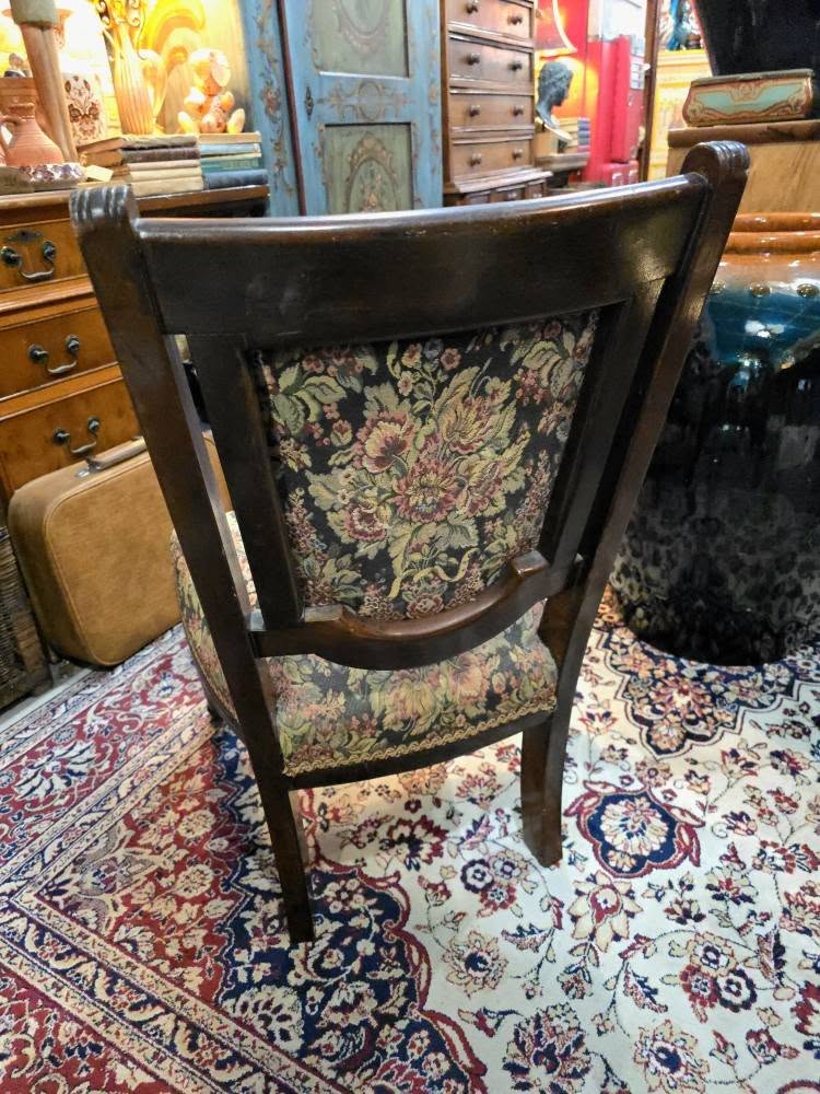 Antique Carved Walnut Nursery Side Chair