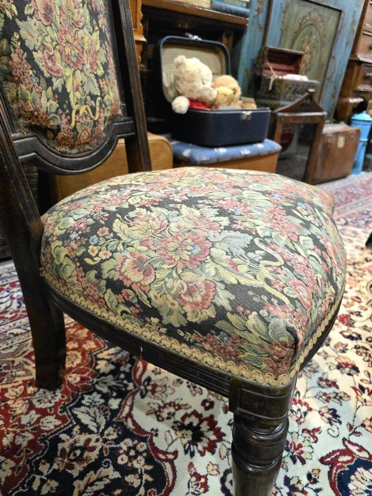 Antique Carved Walnut Nursery Side Chair
