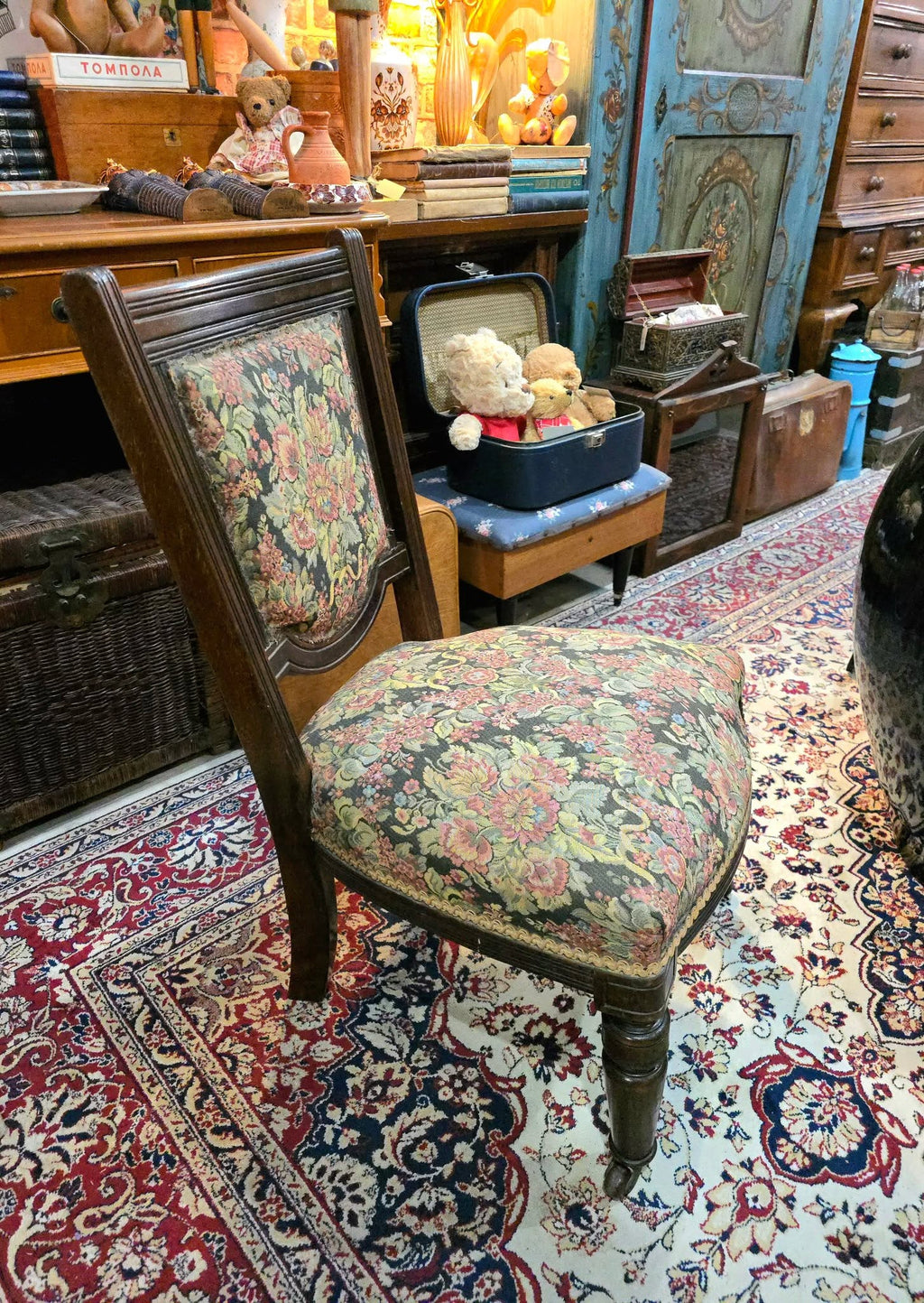 Antique Carved Walnut Nursery Side Chair