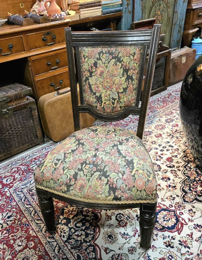 Antique Carved Walnut Nursery Side Chair