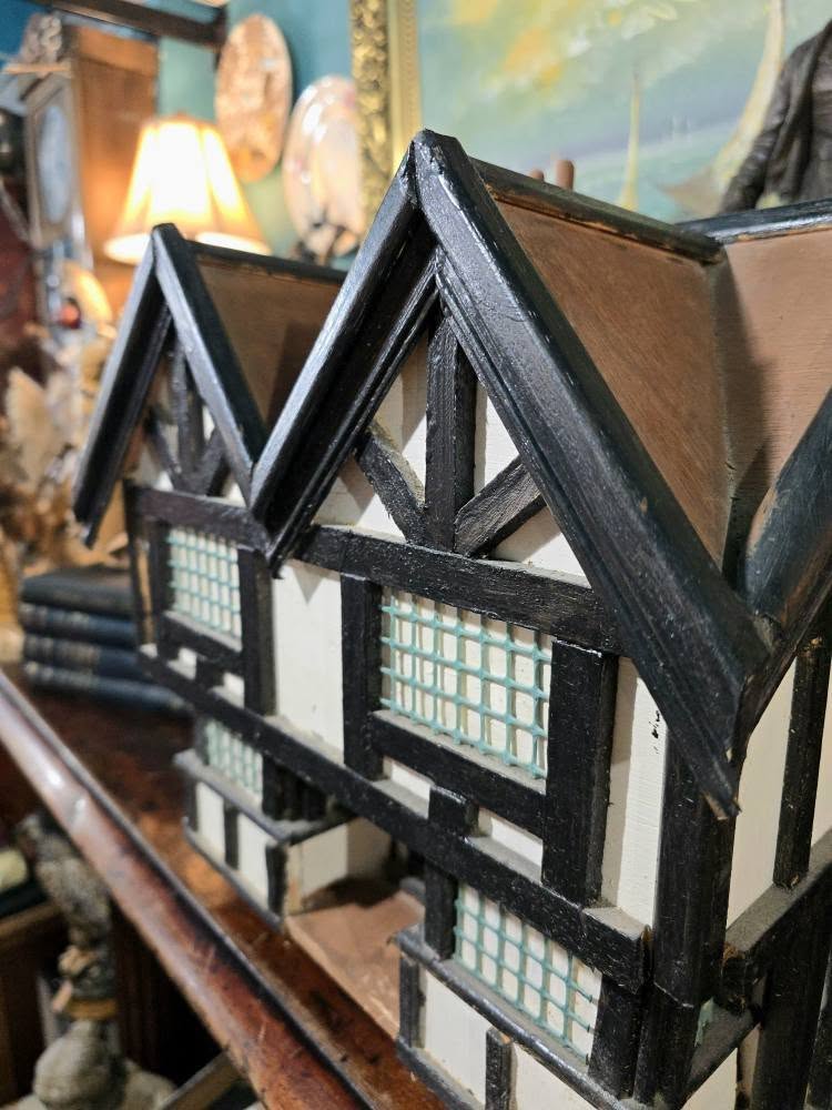 Vintage handmade wooden display tudor house