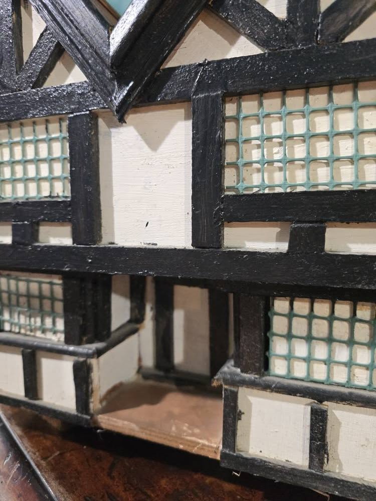 Vintage handmade wooden display tudor house