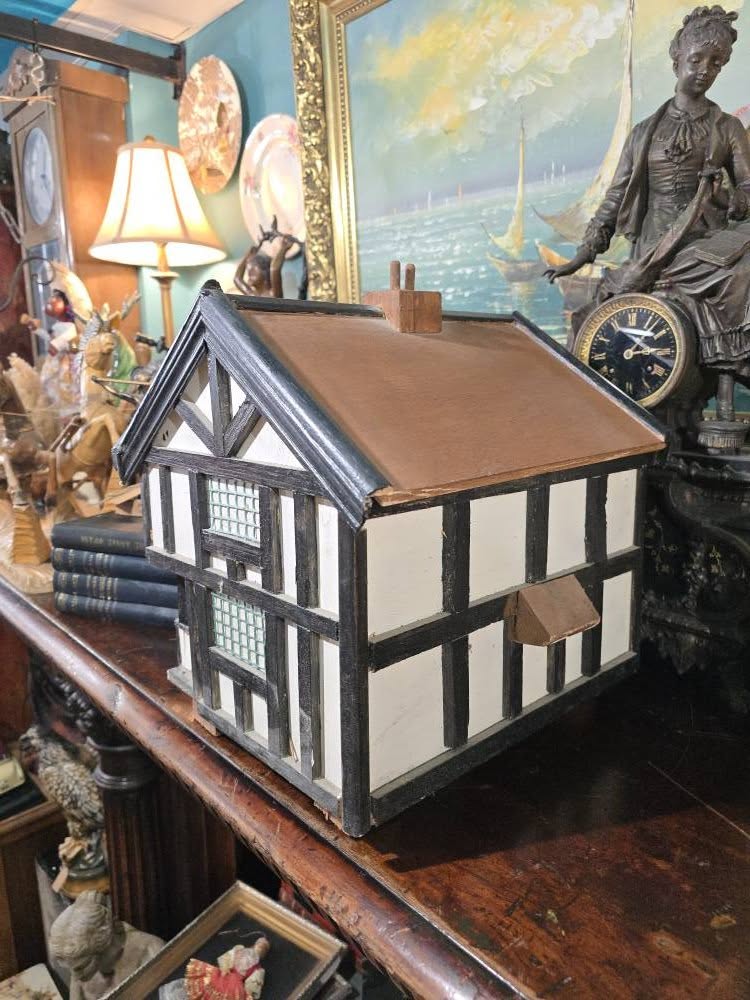 Vintage handmade wooden display tudor house