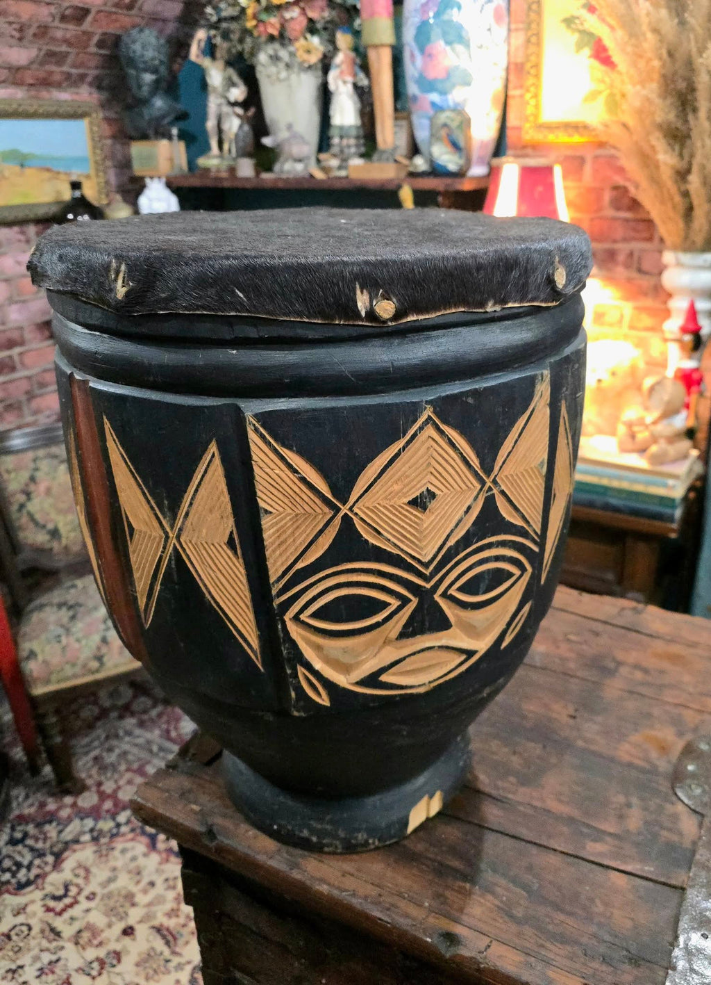 Vintage African Handmade drum
