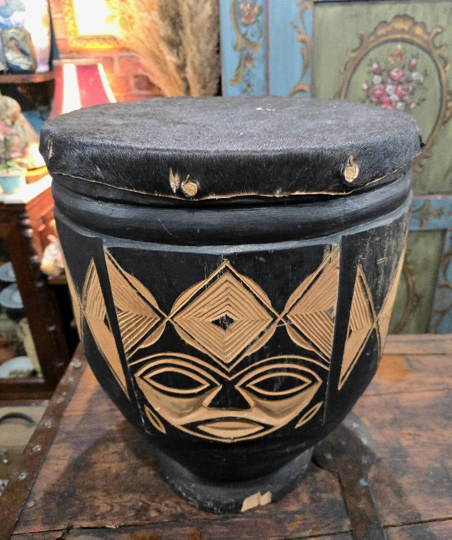 Vintage African Handmade drum