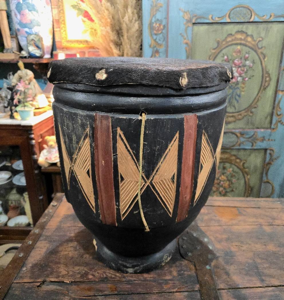 Vintage African Handmade drum