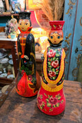 Vintage handpainted Balalaika wooden figures
