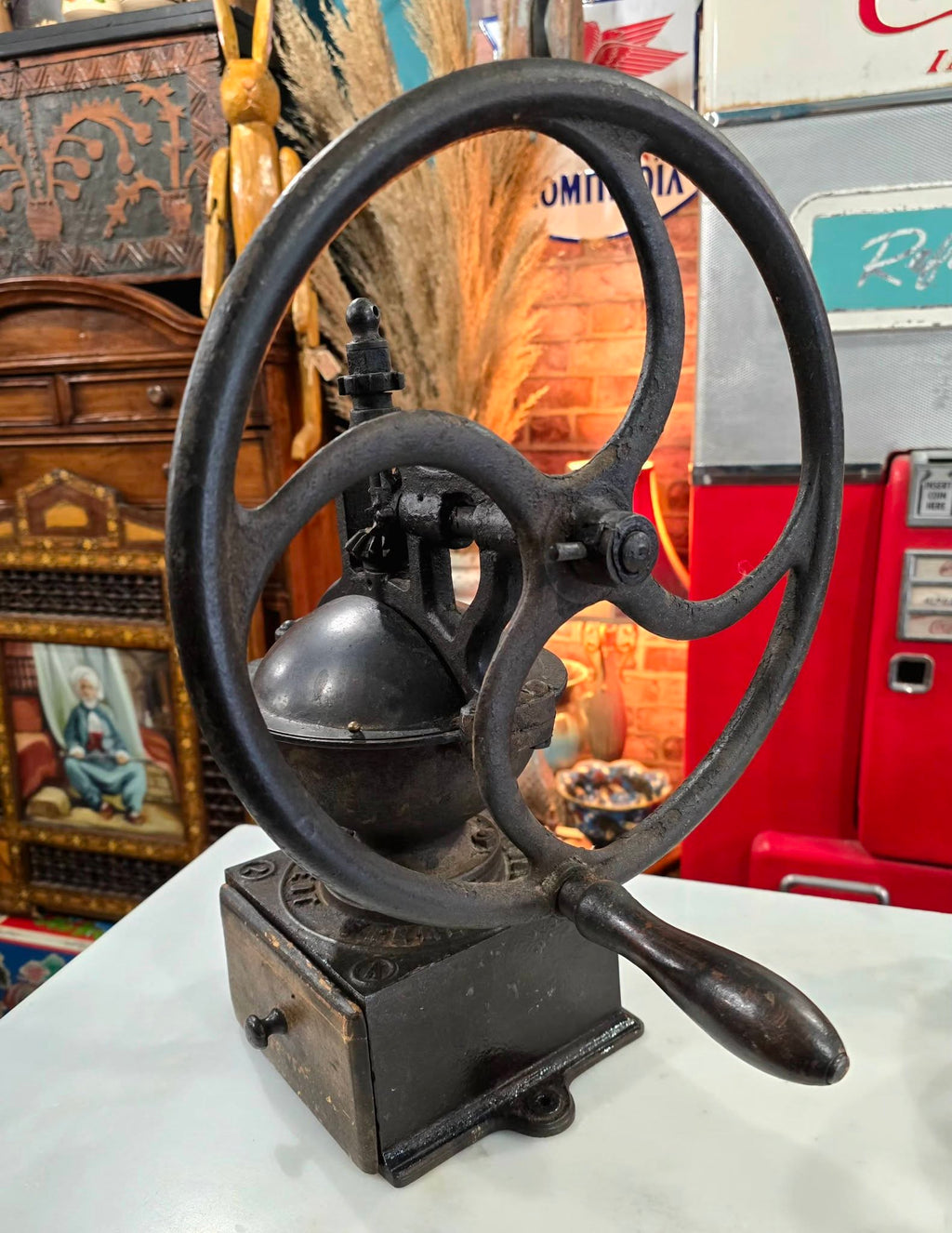 Antique cast iron Peugeot coffee grinder