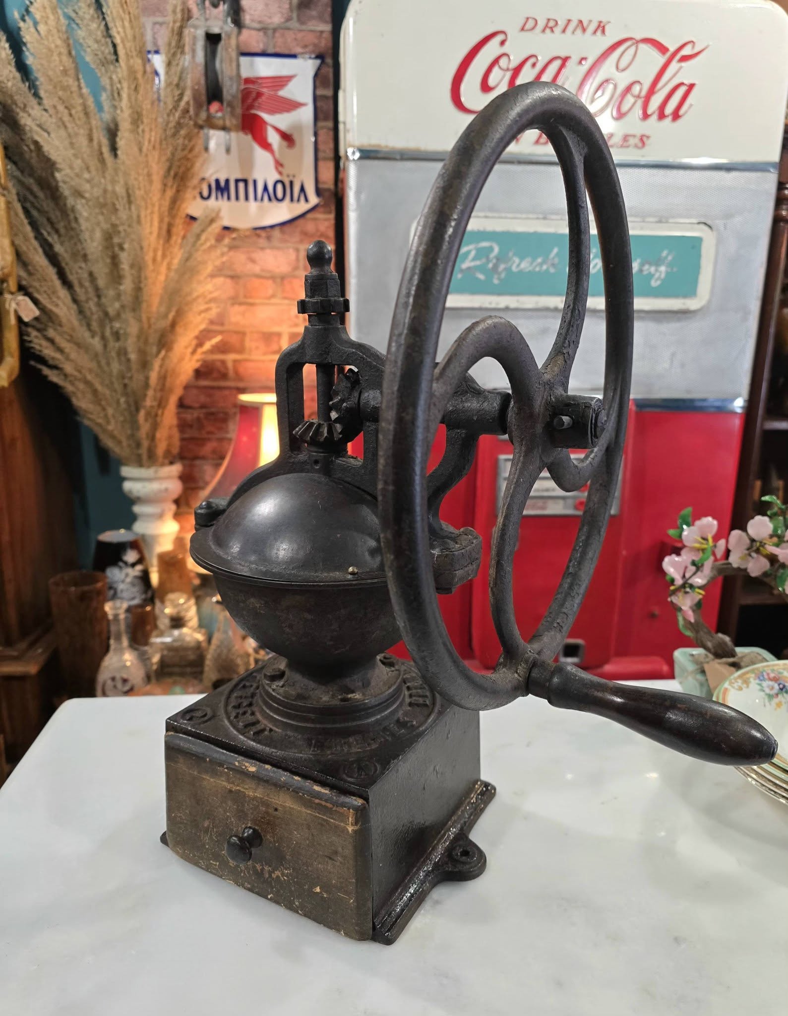 Antique cast iron Peugeot coffee grinder
