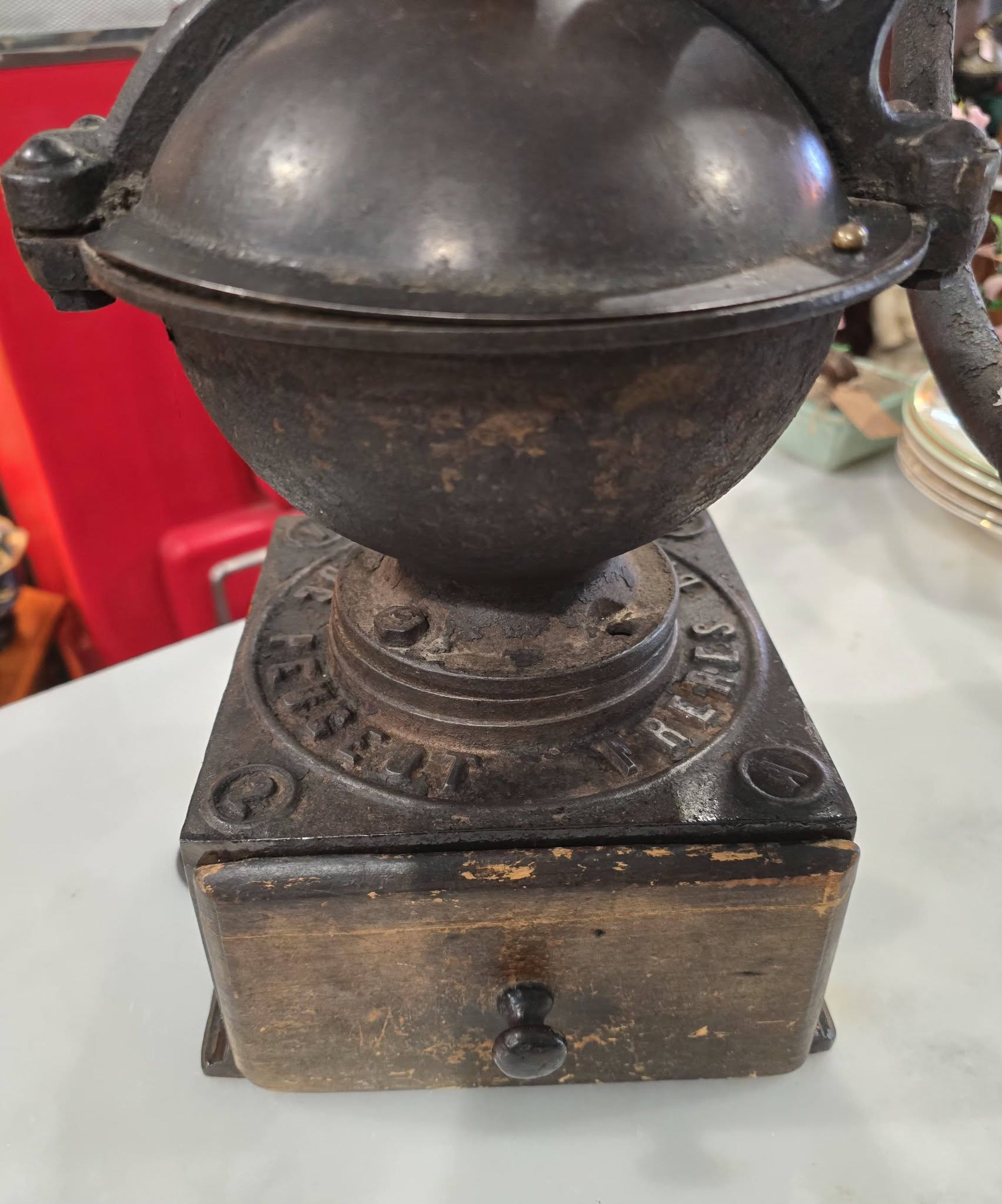 Antique cast iron Peugeot coffee grinder