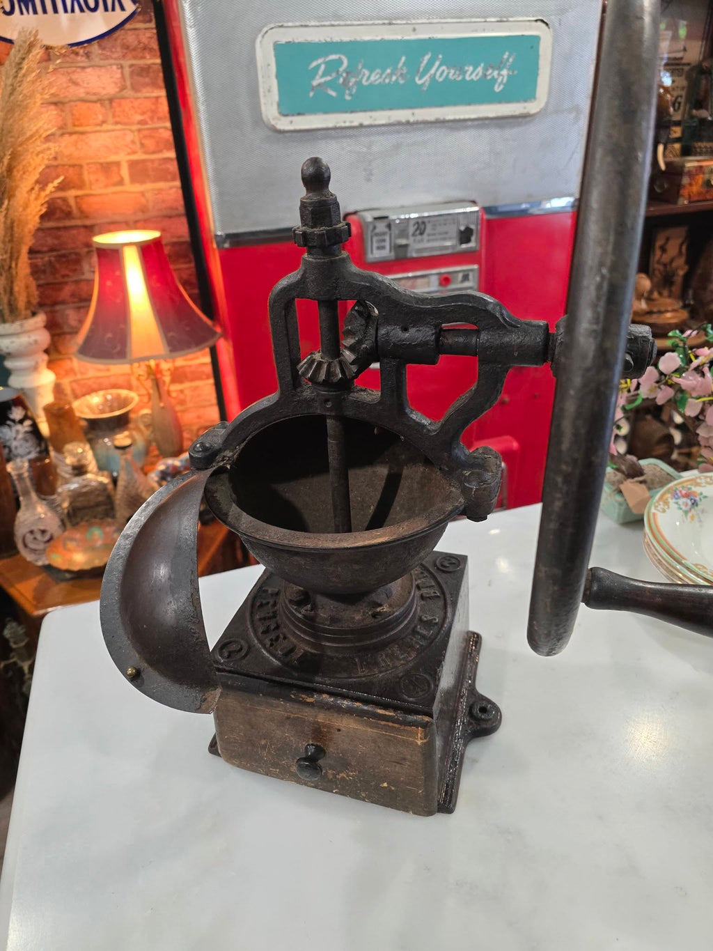 Antique cast iron Peugeot coffee grinder