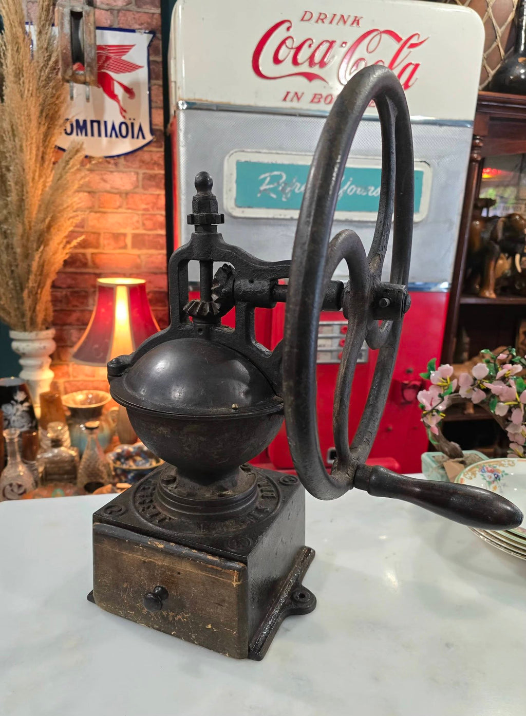 Antique cast iron Peugeot coffee grinder