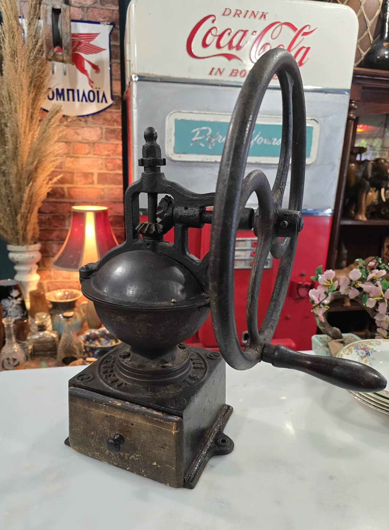 Antique cast iron Peugeot coffee grinder