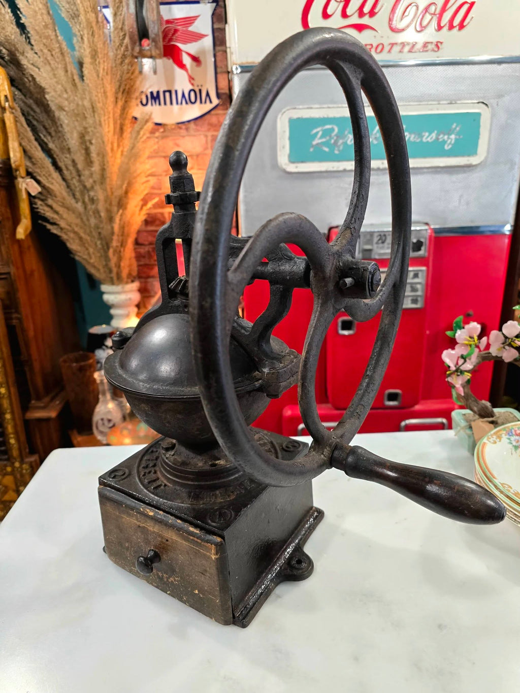 Antique cast iron Peugeot coffee grinder